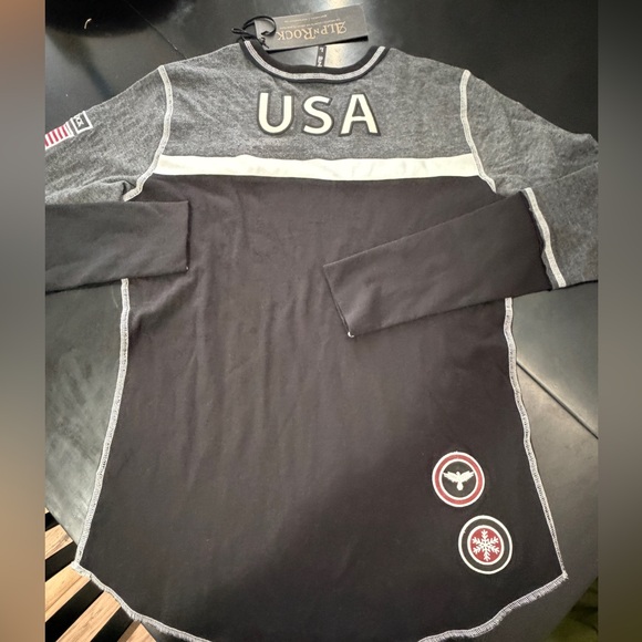 NWT. Woman’s Alp N Rock Black Crew Neck Ski Team USA Thermal long sleeve shirt. - Picture 8 of 16